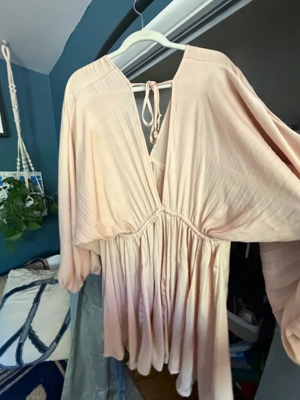 Free People Arzel Mini Cream/Blush Dress